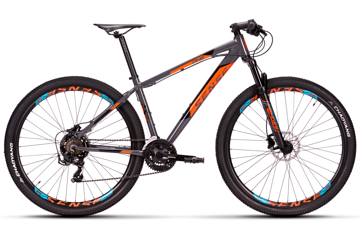 Bicicleta Sense One Aro 29 Cinza/Grafite/Laranja