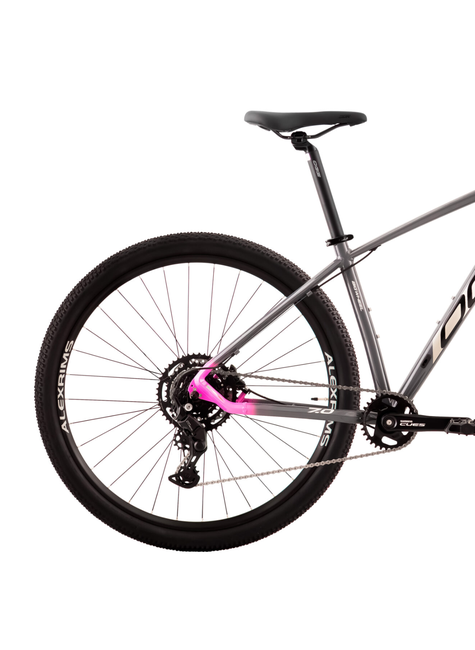 Bicicleta Oggi Big Wheel Cues 7.0 Aro 29 9V Grafite/Rosa/Azul