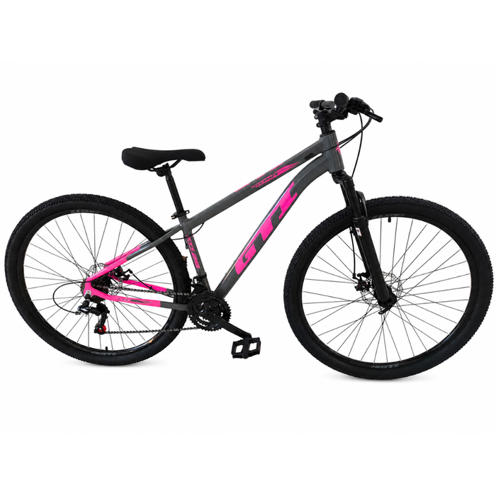 Bicicleta GTI Roma Aro 29 21v Cinza e Rosa